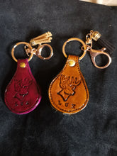 Load image into Gallery viewer, Lux Leathercraft Tear drop Keyring/Key Fob
