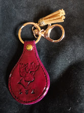 Load image into Gallery viewer, Lux Leathercraft Tear drop Keyring/Key Fob
