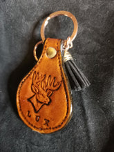 Load image into Gallery viewer, Lux Leathercraft Tear drop Keyring/Key Fob
