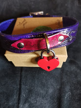 Load image into Gallery viewer, Tooled Purple BDSM Day Collar/Choker
